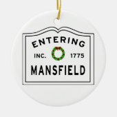 Massachusetts Town Mansfield Keramisch Ornament (Voorkant)