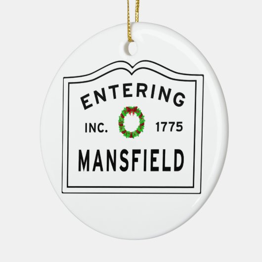 Massachusetts Town Mansfield Keramisch Ornament (Links)