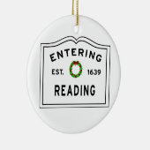 Massachusetts Town Reading Keramisch Ornament (Rechts)
