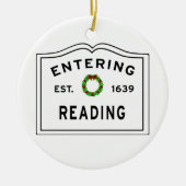 Massachusetts Town Reading Keramisch Ornament (Voorkant)