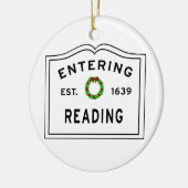 Massachusetts Town Reading Keramisch Ornament (Links)