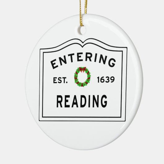 Massachusetts Town Reading Keramisch Ornament (Links)