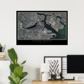 Massachusetts uit Centraal Boston, van ruimtesatel Poster (Thuiskantoor)