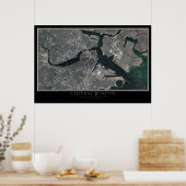 Massachusetts uit Centraal Boston, van ruimtesatel Poster (Keuken)