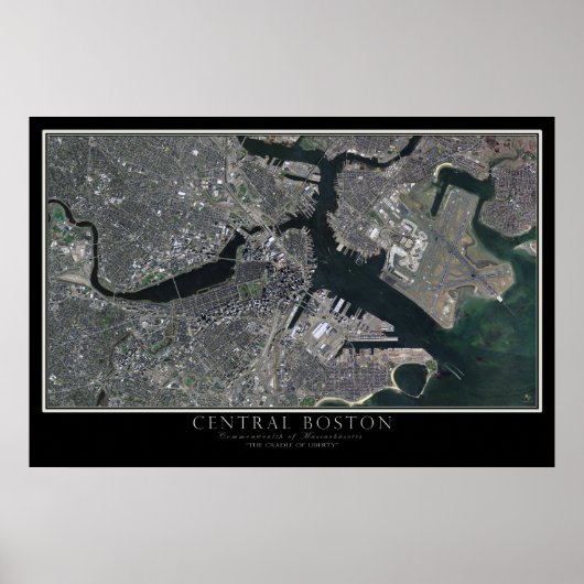 Massachusetts uit Centraal Boston, van ruimtesatel Poster (Voorkant)
