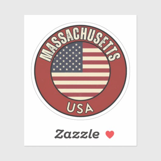 Massachusetts United States of America Sticker (Vel)