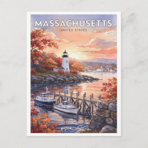 Massachusetts USA Reis uit het verleden Briefkaart