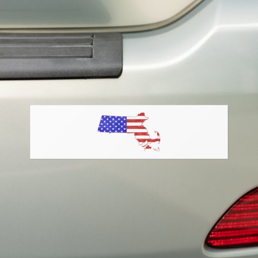 Massachusetts USA vlag silhouette state map Bumpersticker (Op auto)