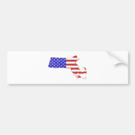 Massachusetts USA vlag silhouette state map Bumpersticker