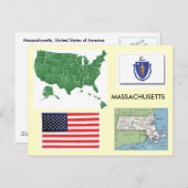 Massachusetts, Verenigde Staten Briefkaart (Voorkant / Achterkant)