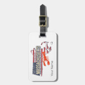 Massachusetts Verenigde Staten Retro Kaart Vereni Bagagelabel (Voorkant verticaal)