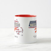 Massachusetts Verenigde Staten Retro Kaart  Vereni Mok (Midden)