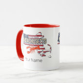 Massachusetts Verenigde Staten Retro Kaart  Vereni Mok (Voorkant links)