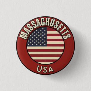 Massachusetts Verenigde Staten van Amerika Ronde Button 3,2 Cm