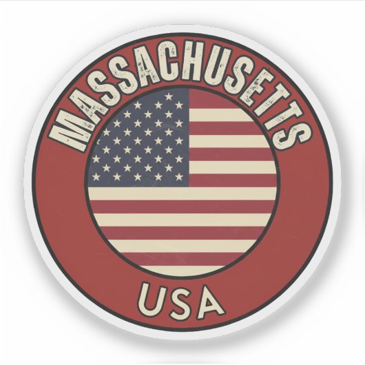 Massachusetts Verenigde Staten van Amerika Sticker (Voorkant)