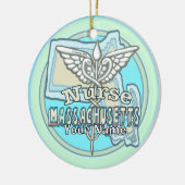 Massachusetts Verpleegster Caduceus Keramisch Ornament (Links)