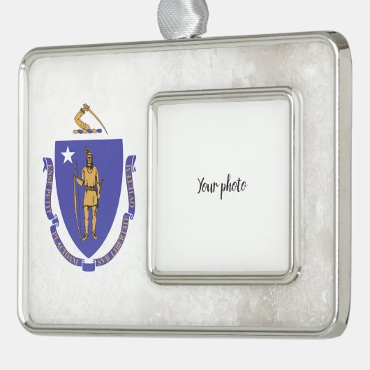 Massachusetts Verzilverd Omlijst Ornament (Links)