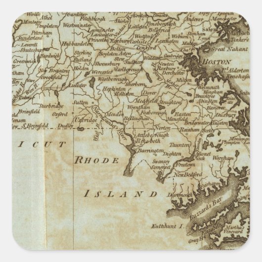 Massachusetts Vierkante Sticker (Voorkant)