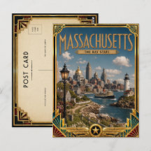 Massachusetts Vintage Art Deco Gouden Tijdperk