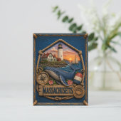 Massachusetts Vintage Reis Briefkaart (Staand voorkant)
