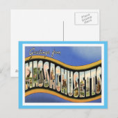Massachusetts Vintage Travel Briefkaart (Voorkant / Achterkant)