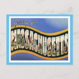 Massachusetts Vintage Travel Briefkaart