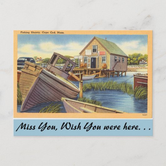 Massachusetts, Vissen Shanty, Cape Cod Briefkaart (Voorkant)