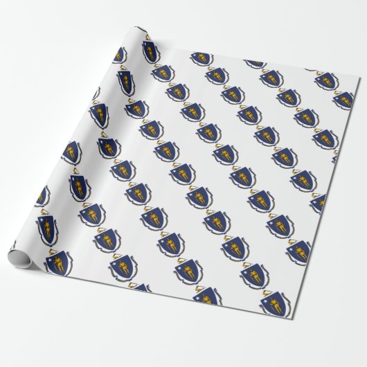 Massachusetts vlag cadeaupapier (Uitgerold)