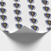 Massachusetts vlag cadeaupapier (Hoek)