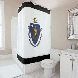 Massachusetts vlag douchegordijn
