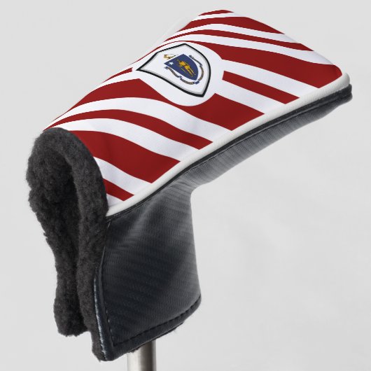 Massachusetts vlag golfheadcover (3/4 voorkant)