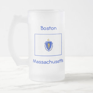 Massachusetts Vlag Kaart Stad Mok
