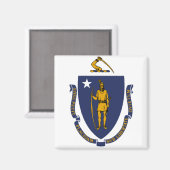 Massachusetts vlag magneet (Voorkant / Achterkant)