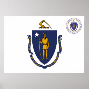 Massachusetts vlag poster