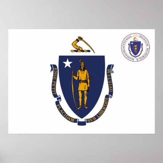 Massachusetts vlag poster (Voorkant)