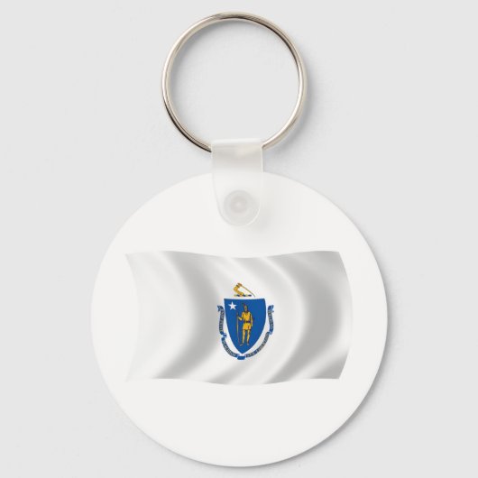 Massachusetts Vlag Sleutelhanger (Voorkant)