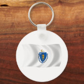 Massachusetts Vlag Sleutelhanger (Voorkant)