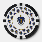 Massachusetts Vlag, Vlag van Massachusetts Poker Chips (Voorkant)