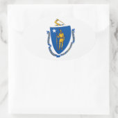 Massachusetts Vlagsticker Ovale Sticker (Tas)