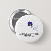 MASSACHUSETTS VOOR Philip Mitza GOVERNOR Button (Voorkant /achterkant)
