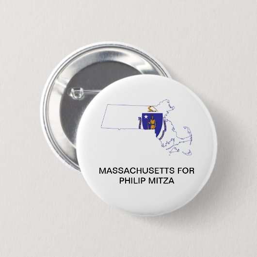 MASSACHUSETTS VOOR Philip Mitza GOVERNOR Button (Voorkant /achterkant)
