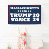 Massachusetts voor Trump Vance 2024 Banner (Insitu)