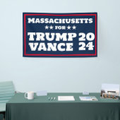 Massachusetts voor Trump Vance 2024 Banner (Beurs)