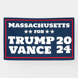 Massachusetts voor Trump Vance 2024 Banner