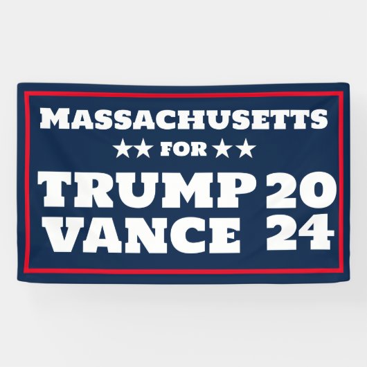 Massachusetts voor Trump Vance 2024 Banner (Horizontaal)