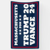 Massachusetts voor Trump Vance 2024 Banner (Verticaal)