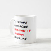 Massachusetts vrouw, geweldig koffiemok (Voorkant links)