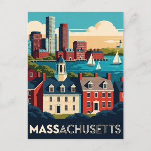 Massachusetts VS New England Geschiedenis Kust Rei Briefkaart