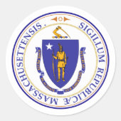 Massachusetts, VS Ronde Sticker (Voorkant)