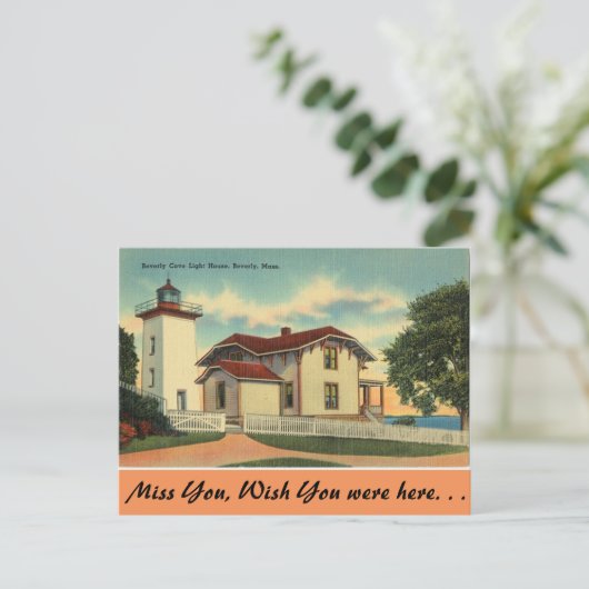 Massachusetts, vuurtoren van Beverly Cove Briefkaart (Staand voorkant)